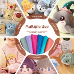 1mm Pile Length Plush Fabric For Sewing Doll Hair Polyester Eco-friendly Material Cotton Doll Skin Color Fabric Non Elastic