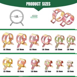 25/75Pc 6mm/7mm/8mm/9mm-20mm for Choose Fuel Spring Clip Vacuum Silicon Hose Clamp Autos Spring Clip Fuel Oil Water Tube Clamp