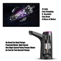 Portable 5 Gallon Water Dispenser Universal Water Dispenser for 2.5 3 and 5 Gallon Bottles USB Charging Water Bottle Pump