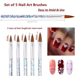 YIKOOLIN 31PCS Nail Art Brushes Nail Art Tool Set Double Ended Nail Dotting Tools Nail Dust Brush Acrylic Brush Manicure Tools