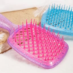 1PCS Colorful Wide Teeth Air Cushion Comb Bakhogold Anti-static Hair Brush with Hollow Design for Scalp Massage