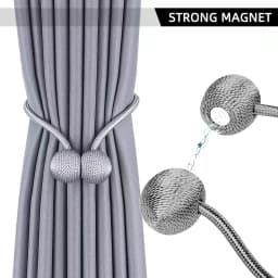 2pcs modern minimalist magnetic ball curtain tiebacks with thicker twisted cords can be styled at will,for bedrooms, living room
