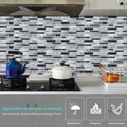 12/24/48pcs Peel And Stick Tile Sticker Self Adhesive Stick On Tile Backsplash For Kitchen Bathroom, Bedroom Decoration