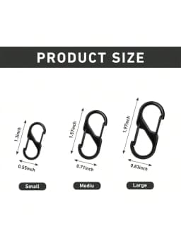 Zipper clip anti-theft device, 6-piece backpack zipper lock, dual spring S-hook loop zipper clip anti-theft device (black)