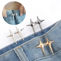 1 Pair Adjustable Trousers Waist Buckles for Jeans Pants Skirts Waist Tightener Snap Button Adjuster Pants Pin Retractable Clips