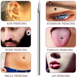 Blue Genie 10/100pcs Body Piercing Needles 14G 16G 18G Stainless Steel Disposable Ear Nose Navel Nipple Lip Piercing Needle
