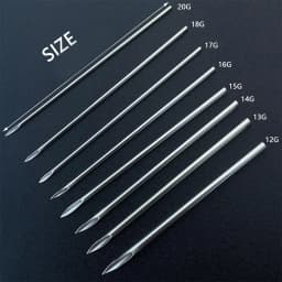 Blue Genie 10/100pcs Body Piercing Needles 14G 16G 18G Stainless Steel Disposable Ear Nose Navel Nipple Lip Piercing Needle