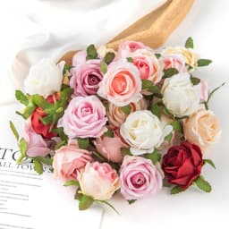 100 Pieces Of Artificial Flower DIY Candy Box Home Decoration Valentine Wreath Wedding Party Garden Rose Arch Wreath Silk Fake