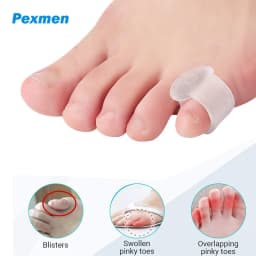 Pexmen 2Pcs Gel Toe Separator Pinky Toe Spacers Little Toe Cushions for Preventing Rubbing Relieve Pressure Foot Care Tool