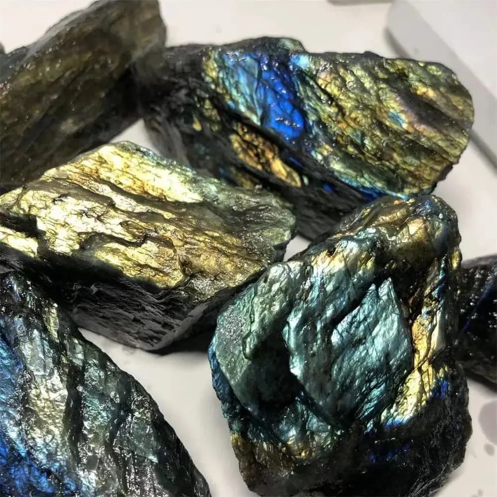 20-200g Natural Stone Labradorite Mineral Reiki Healing Moon stone specimen collection fish tank landscape Crystal raw stone