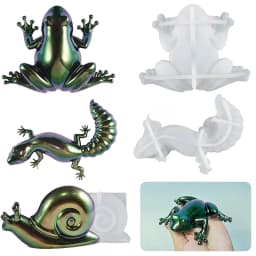 3D Lizard Silicone Molds DIY Handmade Home Art Decoration Ornament Epoxy Resin Mold Animal Frog Snail Making Plaster Mould