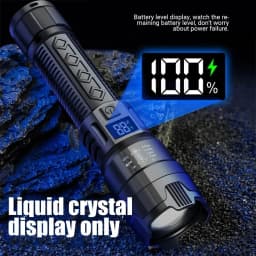 High Power 2000LM LED Flashlight Built-in Battery USB Rechargeable Strong Light Tactical Torch Outdoor Camping Hiking Lantern