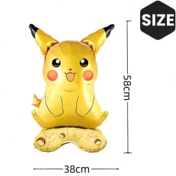 4Pcs Standing Balloon Cartoon Pikachu Squirtle Bulbasaur Figure Foil Balloon Decoration Supplies Kids Birthday Party Gifts