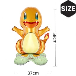 4Pcs Standing Balloon Cartoon Pikachu Squirtle Bulbasaur Figure Foil Balloon Decoration Supplies Kids Birthday Party Gifts