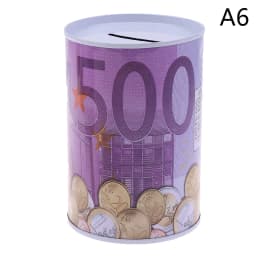 Tinplate Cylinder Piggy Bank Euro Dollar Picture Box Household Saving Money Box Home Decoration Money Boxes