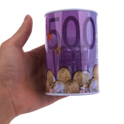Tinplate Cylinder Piggy Bank Euro Dollar Picture Box Household Saving Money Box Home Decoration Money Boxes