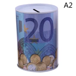Tinplate Cylinder Piggy Bank Euro Dollar Picture Box Household Saving Money Box Home Decoration Money Boxes