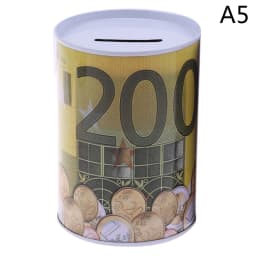 Tinplate Cylinder Piggy Bank Euro Dollar Picture Box Household Saving Money Box Home Decoration Money Boxes