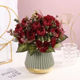 Artificial Ronghua Peony Simulation Flower Home Wedding Fake Flower Bundle Engineering Horticultural Decoration