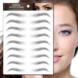 6D Eyebrow Tattoos Sticker Waterproof Long Lasting Natural Hair-Like Fake Eyebrows Stickers for Brow Grooming Shaping 10 Pairs