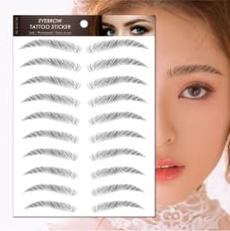 6D Eyebrow Tattoos Sticker Waterproof Long Lasting Natural Hair-Like Fake Eyebrows Stickers for Brow Grooming Shaping 10 Pairs