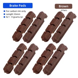 Deemount Carbon Rim Brake Pads Cork Compound Road Bike Caliper Braking Inserts for Carbon Wheel Low Rim Wear All Weather Use