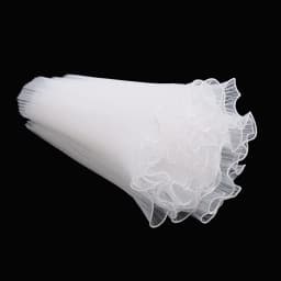 White Floral Packaging for Bouquets Including Decorative Mesh Wrapping Paper, Pearl-Edged Wrapping Paper, Wrinkled Wave Mesh