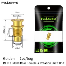 1 piece RISK Road Bike UT R8000 Rear Derailleur Rotation Shaft Bolt Titanium Alloy Bicycle Shift Fixing Axle Screw M10x20.5mm