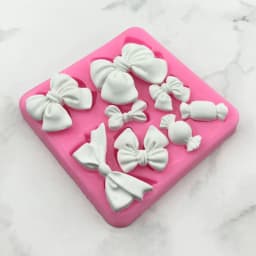 1 Piece, Bow Shaped Flip Candy Chocolate Silicone Mold, Baked Homemade Cake Decoration Accessories, Drip Glue Mold