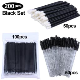 200Pcs Disposable Eyelash Brush Lash Extesion Mascara Wands Spoolies Tools Set Lipstick Lip Gloss Brush Makeup Applicators