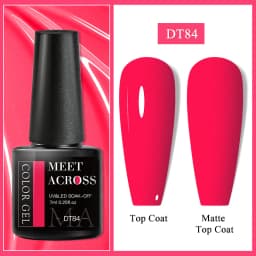 MEET ACROSS 7ml Pink Series Gel Nail Polish Glitter Colorful Summer Spring Semi-Permanent Nail Art Gel Varnish Nails Manicure