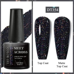 MEET ACROSS 7ml Pink Series Gel Nail Polish Glitter Colorful Summer Spring Semi-Permanent Nail Art Gel Varnish Nails Manicure