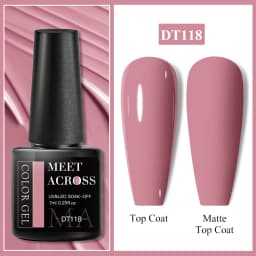 MEET ACROSS 7ml Pink Series Gel Nail Polish Glitter Colorful Summer Spring Semi-Permanent Nail Art Gel Varnish Nails Manicure