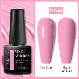 MEET ACROSS 7ml Pink Series Gel Nail Polish Glitter Colorful Summer Spring Semi-Permanent Nail Art Gel Varnish Nails Manicure