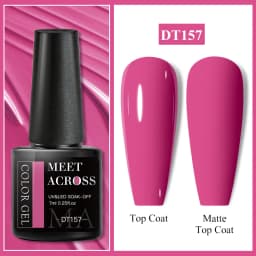 MEET ACROSS 7ml Pink Series Gel Nail Polish Glitter Colorful Summer Spring Semi-Permanent Nail Art Gel Varnish Nails Manicure