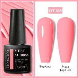 MEET ACROSS 7ml Pink Series Gel Nail Polish Glitter Colorful Summer Spring Semi-Permanent Nail Art Gel Varnish Nails Manicure