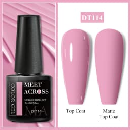 MEET ACROSS 7ml Pink Series Gel Nail Polish Glitter Colorful Summer Spring Semi-Permanent Nail Art Gel Varnish Nails Manicure