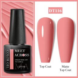 MEET ACROSS 7ml Pink Series Gel Nail Polish Glitter Colorful Summer Spring Semi-Permanent Nail Art Gel Varnish Nails Manicure