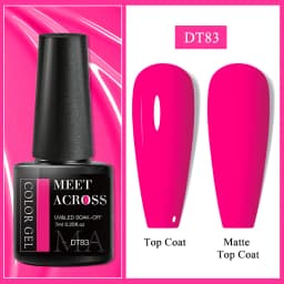 MEET ACROSS 7ml Pink Series Gel Nail Polish Glitter Colorful Summer Spring Semi-Permanent Nail Art Gel Varnish Nails Manicure