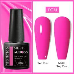 MEET ACROSS 7ml Pink Series Gel Nail Polish Glitter Colorful Summer Spring Semi-Permanent Nail Art Gel Varnish Nails Manicure