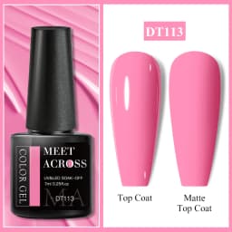 MEET ACROSS 7ml Pink Series Gel Nail Polish Glitter Colorful Summer Spring Semi-Permanent Nail Art Gel Varnish Nails Manicure