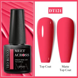 MEET ACROSS 7ml Pink Series Gel Nail Polish Glitter Colorful Summer Spring Semi-Permanent Nail Art Gel Varnish Nails Manicure