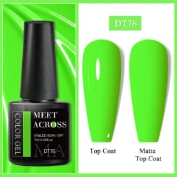 MEET ACROSS 7ml Pink Series Gel Nail Polish Glitter Colorful Summer Spring Semi-Permanent Nail Art Gel Varnish Nails Manicure