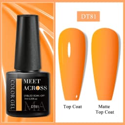 MEET ACROSS 7ml Pink Series Gel Nail Polish Glitter Colorful Summer Spring Semi-Permanent Nail Art Gel Varnish Nails Manicure