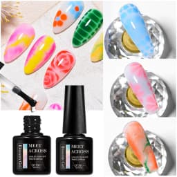 MEET ACROSS 7ml Pink Series Gel Nail Polish Glitter Colorful Summer Spring Semi-Permanent Nail Art Gel Varnish Nails Manicure