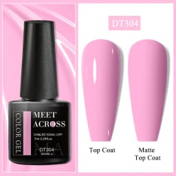 MEET ACROSS 7ml Pink Series Gel Nail Polish Glitter Colorful Summer Spring Semi-Permanent Nail Art Gel Varnish Nails Manicure