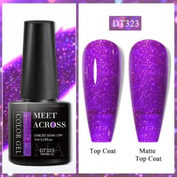 MEET ACROSS 7ml Pink Series Gel Nail Polish Glitter Colorful Summer Spring Semi-Permanent Nail Art Gel Varnish Nails Manicure