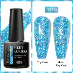 MEET ACROSS 7ml Pink Series Gel Nail Polish Glitter Colorful Summer Spring Semi-Permanent Nail Art Gel Varnish Nails Manicure