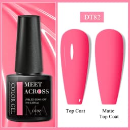 MEET ACROSS 7ml Pink Series Gel Nail Polish Glitter Colorful Summer Spring Semi-Permanent Nail Art Gel Varnish Nails Manicure