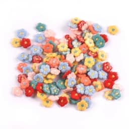 50Pcs/lot 10mm Mini Flower Appliques for DIY Hat Clothes Sewing Supplies Headwear Decor Stick-on Patches cp3722